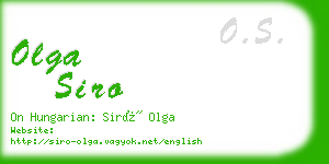 olga siro business card